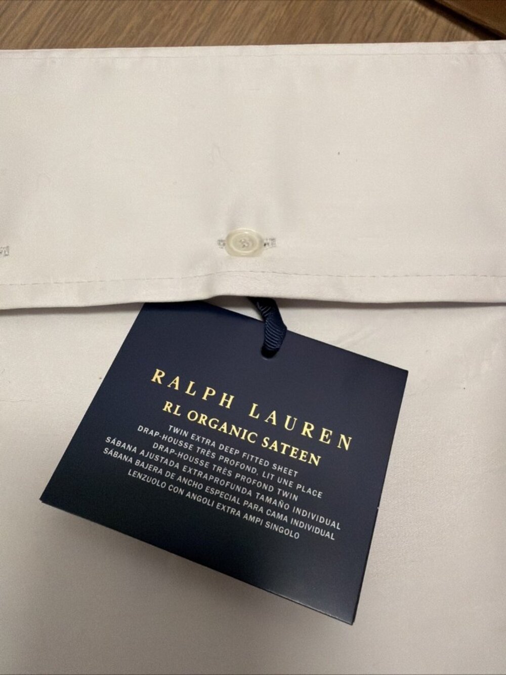 ralph lauren platinum Light Gray twin fitted sheet organic sateen New!